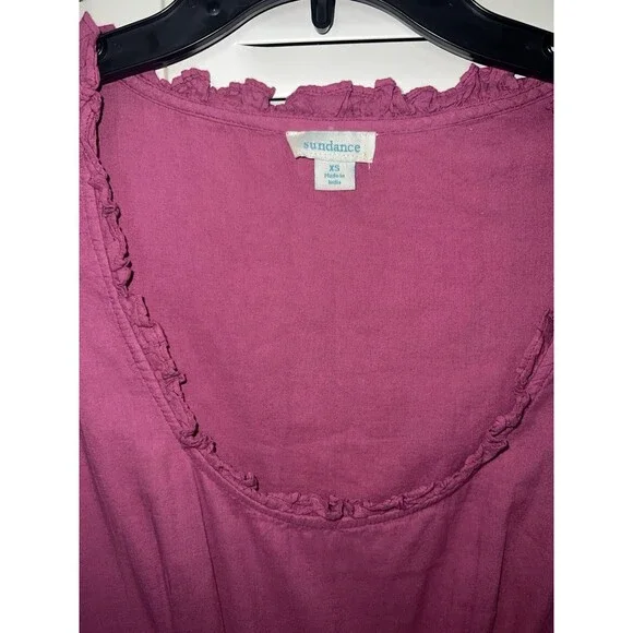 Sundance Tiered Midi Dress Womens XS Raspberry Pink Easy Beauty boho casual - Picture 3 of 8